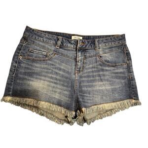 Vtg Mudd Denim Cutoff Jean Shorts Jr Sz 15 Festival 32"w X 2.5" Ins Western Boho